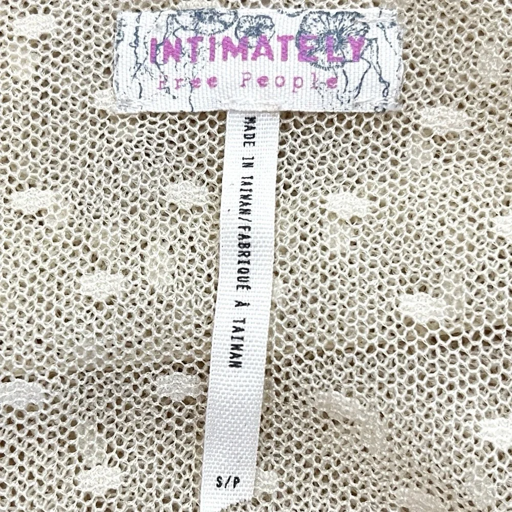 Intimately‎ Free People Swiss Dot Mesh Lace Slip Dress Size S Ivory Boho Fairy